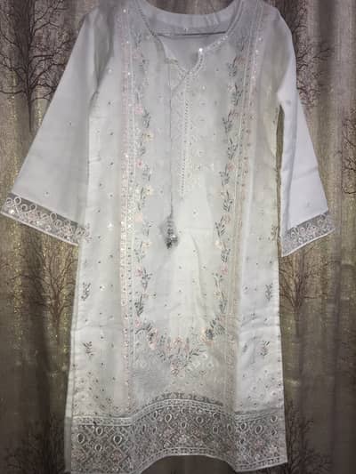 Organza 3pcs kameez £ trouser organza dupatta