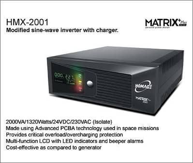 24 volt 1320wat Homage 2001 series ups with charging availability