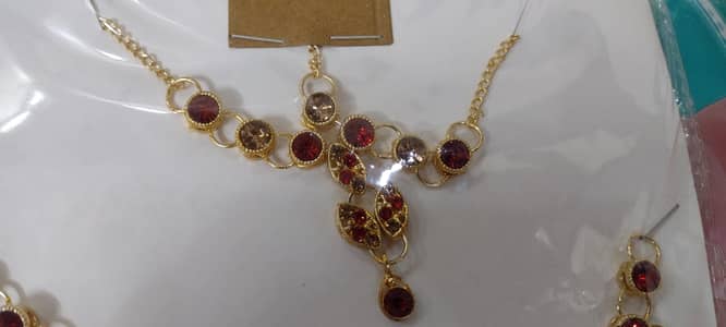 jewelry set red and golden