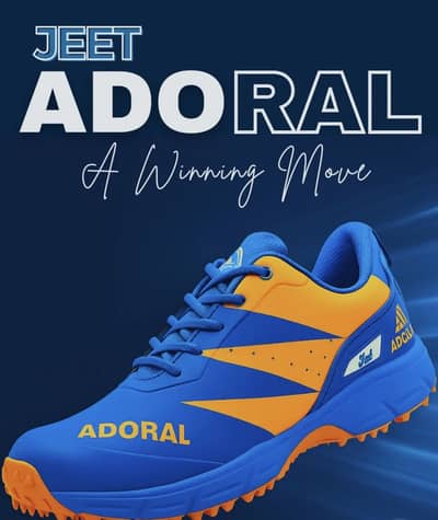 ADORAL Jeet Blue Orange Cricket Shoes Take your