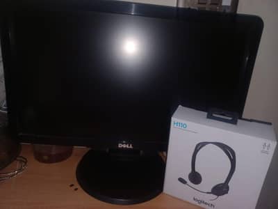 Dell led and Logitech headphones