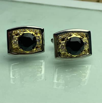 Zircon Cufflinks A+ One Carat Polish