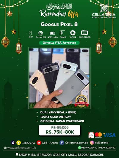 RAMADAN OFFER GOOGLE PIXEL 8 APPROVED - CELLARENA