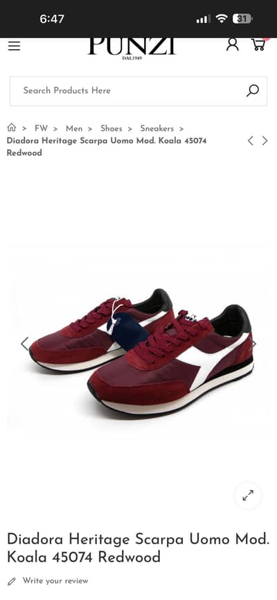 Diadora Original - Size 8/42  Imported