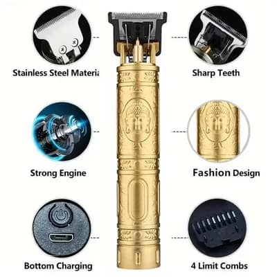 T9 Gold Hair Trimmer Rechargeable Professional Baber Machine