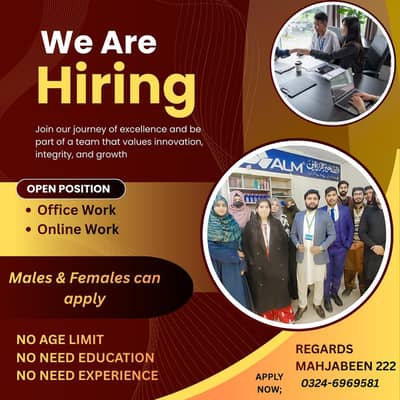 GOLDEN WORK OPPORTUNITY FOR FRESHERS AND EXPERIENCED PERSONS