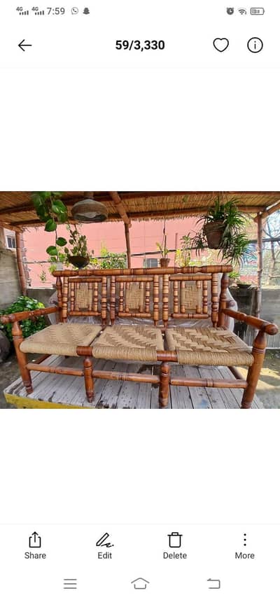 7 Seater Wooden Cane Sofa Set – Urgent Sale