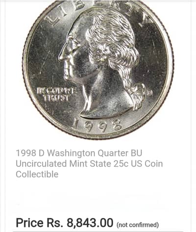 Its very old coin of dwashington quarter BU uncirculated 25c US coin