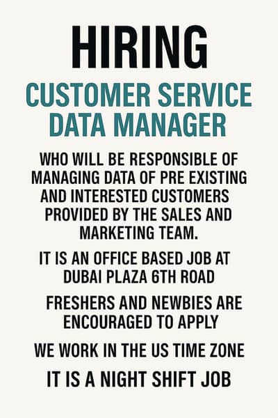 Customer Service data manager