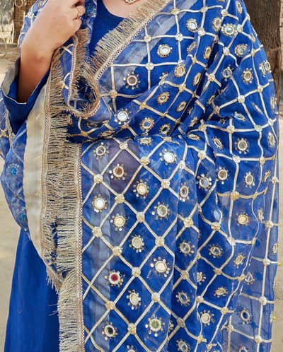 Hand made shesha work dupata