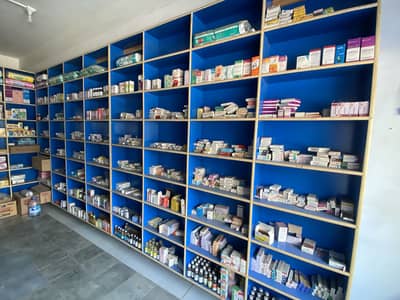 Racks, shelves and counter for shop