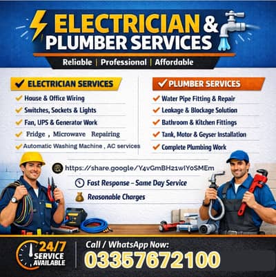 Electrician Service / Plumbing Services / Plumber / Electrical Service