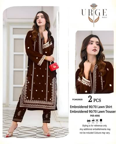 2 pcs embroidered suit