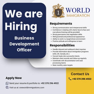 Urgent Hiring Business Development Office