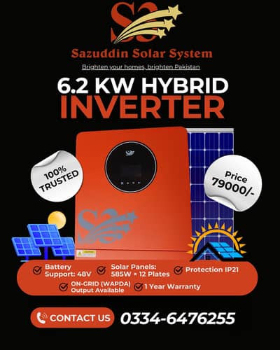 Hybrid Solar Inverter | S3 Solar Inverter | 6.2kw | Inverter for Sale