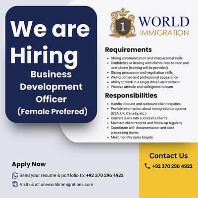 Urgent Hiring Business Development Office