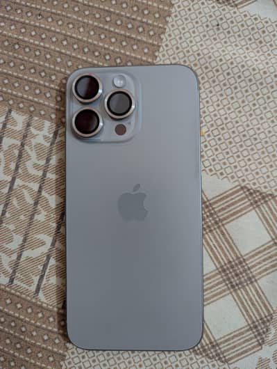 IPhone 15 Pro Max Natural Titanium  With backcover and lCamera lenses