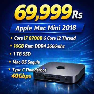 Apple Mac Mini 2018 | i7 8700B 6Core | 16GB DDR4 | 1TB SSD