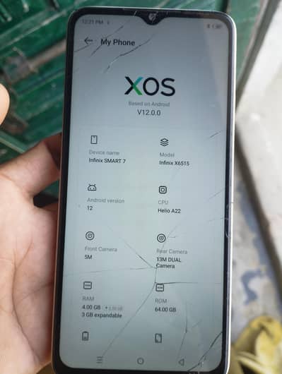 infinix smart 7 4GB ram 64GB memory touch crack