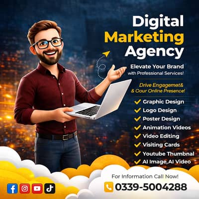 AI Image AI Video Graphic Design & Social Media Marketing Service Logo