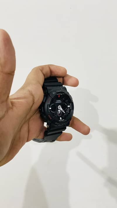 GA-110-1A Rugged AllBlack Analog-Digital Sports Watch with Red Accents