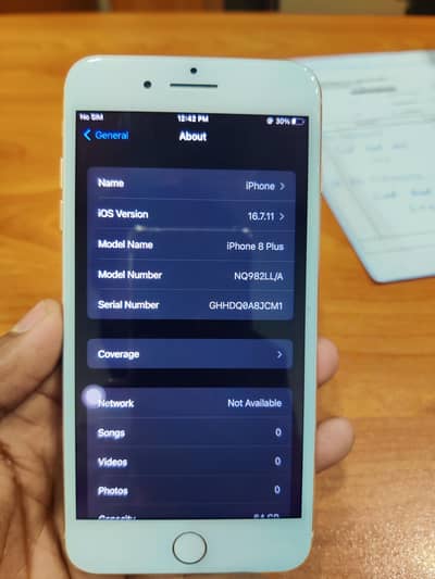 i phone 8 plus good condition non pta 64gb. final rate