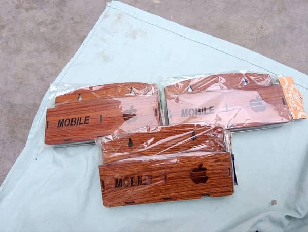 2-in-1 Mobile Charging Holder in Wood Frame – Best Quality Wood Products