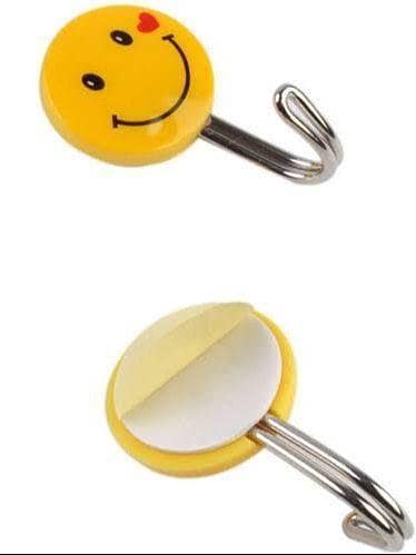 2 PCs smailey face adhesive wall hook.