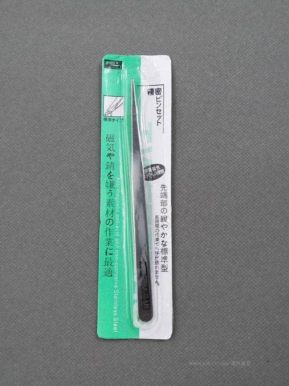 TS-10 Precision Tweezers: Stainless Steel, Anti-Static & Anti-Magnetic, Straight Sharp Tip for Electronics and Craft Work