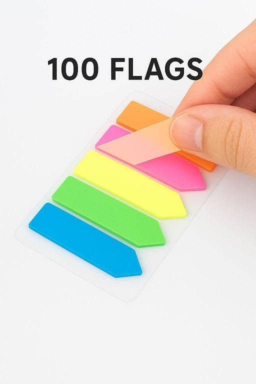 100 Pcs Colorful Page Flags and Sticky Index Tabs