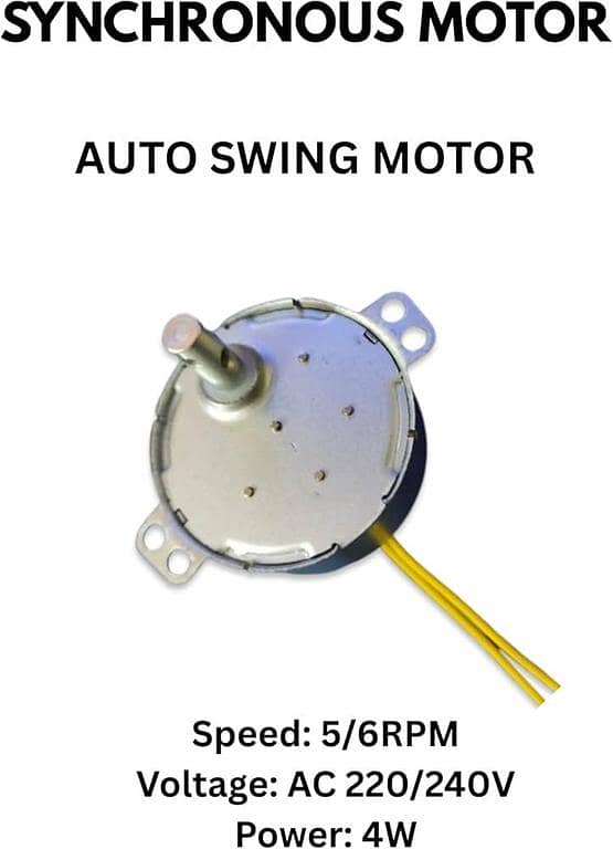 AC Synchronous Auto Swing Motor 220V–240V | 5/6 RPM | 4W | Fan Swing / Cooler / Display Use