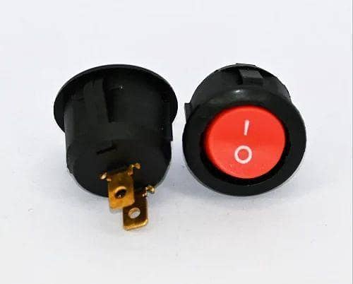 ROUND Red Button On/Off Latching Switch — 2 Pack