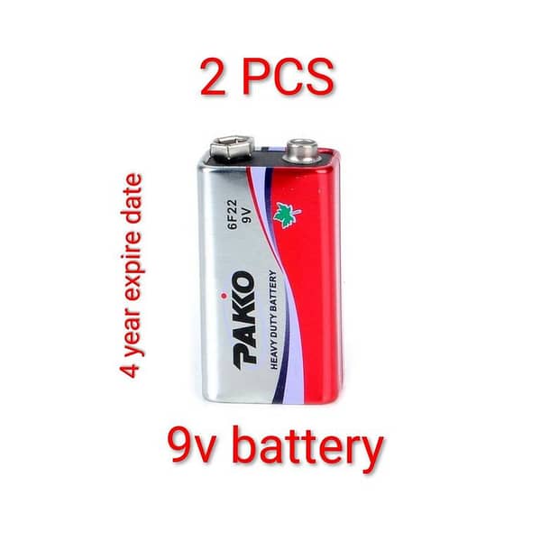 2-Piece 9V Battery Set with Long 4-Year Expiry