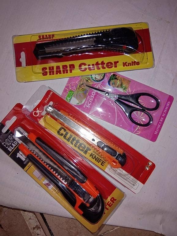 Best 4 Cutter and Scissor Pack: High-Quality Paper Cutter, Scissors, Disposable Unboxing Cutter, and Medium Sharp Cutter