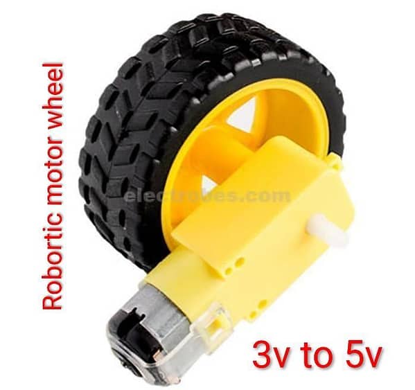 Smart Robot Car Tyre Wheel Gear Motor Set – 3V to 5V DC Gear Motor – Arduino / DIY Robotics Project