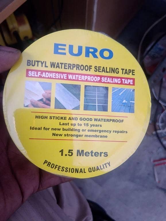 BUTYL WATERPROOF SEALING TAPE 1.5m for Roofs, Plumbing and Auto - Euro Butyl