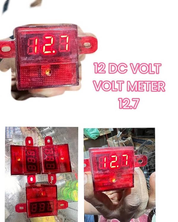 DC Volt Meter Red Triple with Digital LED Display