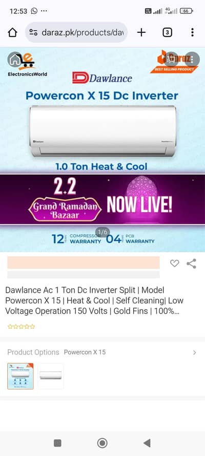 1 ton Kenwood DC inverter Ac