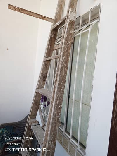 strong wooden ladder