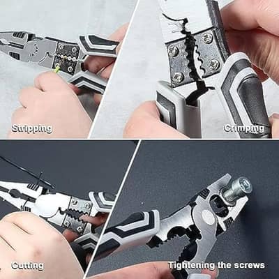 5 in 1 plier . pass wire cutter stripper crimper gripper wrench