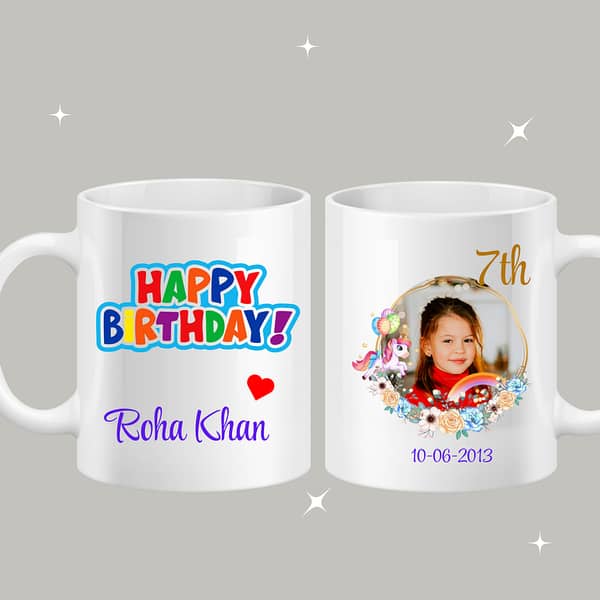 Happy birthday - Birthday gift - customize mug - Name Mug - Gift Item - Picture Mug - gift for boys - gift for girls - Gift for father - Gift for mother - Gift for friend - Customize Birthday Mug