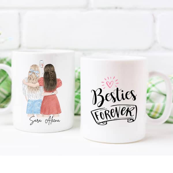 Besties forever - Best friends forever - Friendship mug - Customize mug - Name mug - Picture Mug - gift for friend - gift for girls - BFF