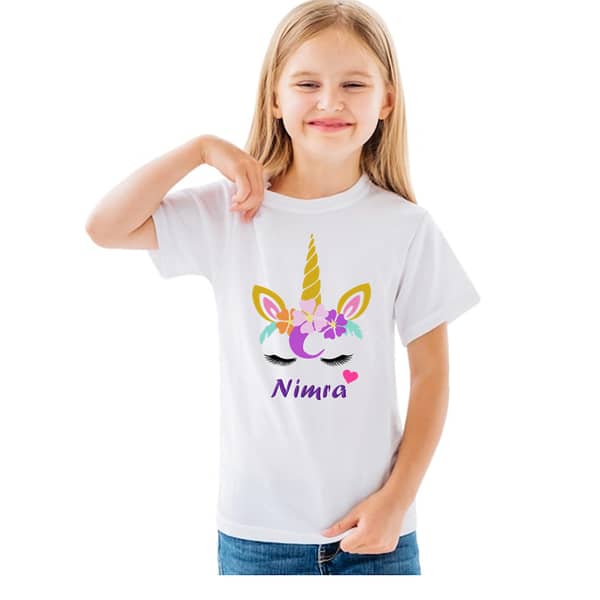 Kids T shirt - Polyester T shirt - Customize T shirt - name T shirt - Picture T shirt - Birthday T shirt - Birthday gift - Gift item -T shirt for girls - T shirt for boys - Gift Tshirt