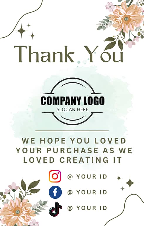 Thank You Card for Business – Customize with Your Logo and Use as Invitations or Cards