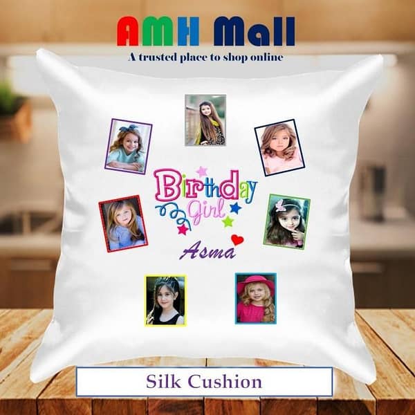 Customize cushion: Birthday name cushion with photo options