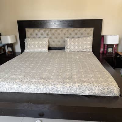 Bed with dressing table