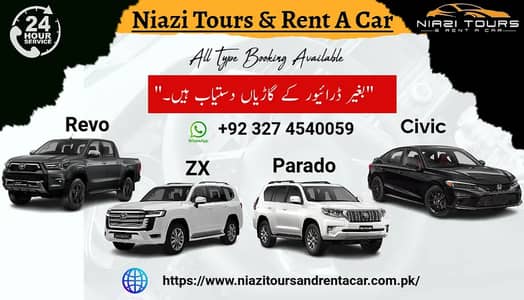 Monthly rent a car self Fortuner, Yaris, Cultus, Alto, Civic, Tucson