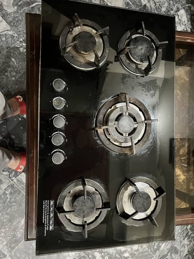 NAS GAS 5-Burner Glass Gas Stove – Modern Kitchen Cooktop