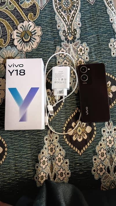 vivo y18 10/10 4 gb ram 128 gb rom original charger with box
