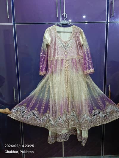 Fresh heavy embroidery and stone work Maxy available for sale